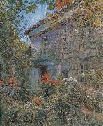 Childe Hassam Old House and Garden,East Hampton,Long Island oil